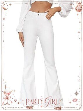 High Waisted Flare Jeans Frayed Raw Hem Bell Bottom Denim Pants